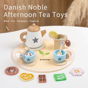 Kids Ideal <b>Gift</b> Pretend Play Kitchen Time Party Food Toys Wooden Tea Set for Little Girls - Product Image 1