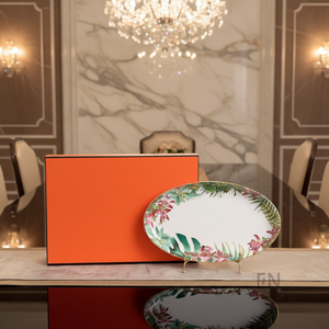 Meilleures ventes, assiette à poisson en porcelaine de Chine, série Jungle Rainforest, vaisselle d'hôtel, passe au lave-vaisselle, 10 pouces - Product Image 2