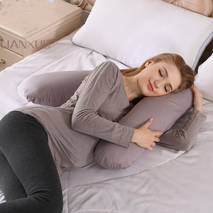 Oreiller de <span class=keywords><strong>grossesse</strong></span> <span class=keywords><strong>en</strong></span> coton <span class=keywords><strong>en</strong></span> forme de V pour femmes enceintes, <span class=keywords><strong>coussin</strong></span> de soutien pour le corps - Product Image 3