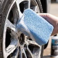 Applicateur de revêtement de voiture professionnel 13X9X4cm éponge en microfibre éponge réutilisable de couleur bleue éponge en microfibre pour une brillance durable