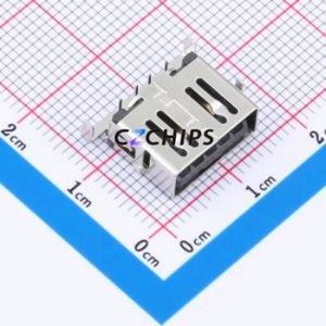 UB22F1-B011-HLRG23P-P <b>USB</b> Connector Through hole Component (THT) Connector <b>USB</b> <b>2.0</b> Sink Board - Product Image 1