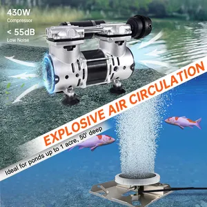 AC120V 95lpm aeration air compressor pump 3.4cfm 1/2HP oilless air pump solar aerator for fish farming pond