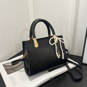 Bolso de mano informal de PU para mujer, gran capacidad, cierre de cremallera cuadrado, estilo moderno de poliéster para mujer - Product Image 3