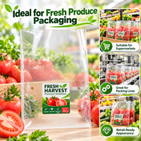 Sacs d'emballage pour fruits et légumes en BOPP micro-perforé à haute clarté, imprimés sur mesure, pour produits frais, supermarchés et vente au détail