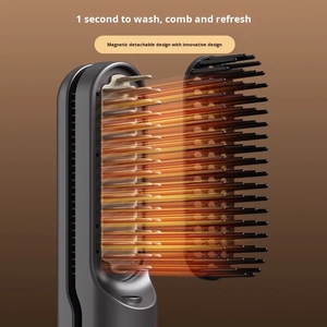 Plancha de Pelo 2 en 1 Inalámbrica, Peine y Plancha de Pelo con Dientes de Acero Inoxidable, Calor Ajustable, Alimentación por USB, Cepillo Rizador de Viaje - Product Image 3