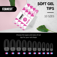 FZN mat PMMA pointe d'ongle couverture complète Gel souple cercueil presse ovale sur faux ongles facile à utiliser maison bricolage 500 pièces approvisionnement en vrac constructeur Uv Gel