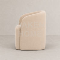 Chaise de salle à manger OAKEN pour restaurant, hôtel, maison - Chaise de salle à manger moderne en tissu velours personnalisé avec dossier incurvé - Mobilier de maison