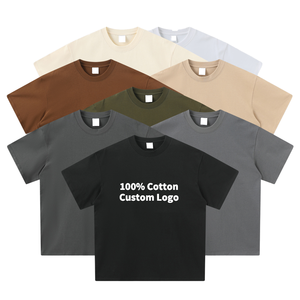 เสื้อยืดคอตตอน 100% หนัก 290 กรัม ทรง INS คอกลม ทรงหลวม เรียบง่าย ปรับแต่งได้ ไม่ยับ ซับเหงื่อ - Product Image 1