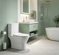 Toilet Keramik Modern Berkualitas Tinggi Satu Bagian dengan Sistem Siphon dan Dual-Flush S-Trap untuk Penggunaan di Kamar Mandi