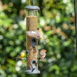 Mangeoire à oiseaux en acier résistant aux intempéries en plastique dur de qualité supérieure avec 6 ports d'alimentation Métal antirouille résistant à la mastication - Product Image 6