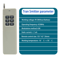 Control Remoto Inalámbrico RF de 433.92MHz, Transmisor Portátil de 6 Canales SMG-266 para Receptor de Puerta de Garaje