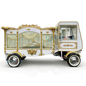 Carroza Fúnebre de Lujo Blanca y Negra de Acero y Cuero con Columna Romana Eléctrica para <span class=keywords><strong>Transporte</strong></span> Especial - Product Image 1