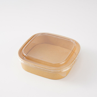 Boîte à lunch rectangulaire jetable en papier kraft biodégradable pour la restauration, idéale pour les sushis et les collations