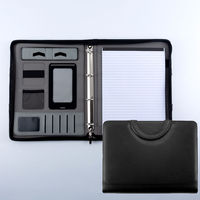 Dossiers A4 en cuir PU personnalisé pour le bureau, porte-documents à fermeture éclair avec Logo professionnel, portefeuille avec poche de téléphone
