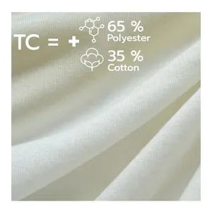 Produsen 21*21 185gsm poliester/kain katun TC Twill untuk anak perempuan & anak laki-laki gaun celana grosir bahan kain