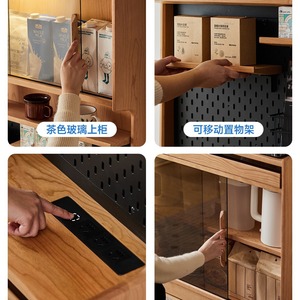 Solid Wood <b>Sideboard</b> Cherry Wood <b>Storage</b> Cabinet For Dining Room Versatile Use - Product Image 4