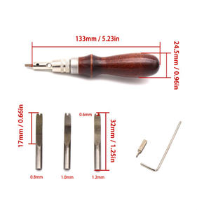 Kit di Strumenti per Lavorazione del Cuoio 7 in 1 in Acciaio Inox: Scanalatore, Bordatore, Smussatore, Strumento per Piegatura Fai-da-Te - Product Image 4