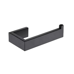 Ensemble d'accessoires de salle de bain modernes en acier inoxydable noir mat, porte-papier, barre porte-serviettes, porte-papier toilette en acier inoxydable - Product Image 1