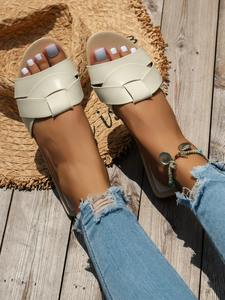 Nuovi <span class=keywords><strong>Sandali</strong></span> di Design con Tacco Basso Ciabatte Comode Scarpe <span class=keywords><strong>Sexy</strong></span> Peep Toe di Lusso da Esterno e Spiaggia Traspiranti da Donna - Product Image 6