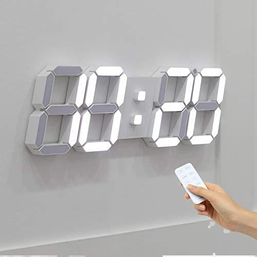 LED 3D Digital Wall Clock with Remote Control Large Modern Nightlight Alarm Wall Watch for Home Living Room Saat Reloj De Pared