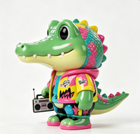 Figurine personnalisée Hip-hop Crocodile Graffiti en PVC et ABS, Statue moulée sur mesure, Fabriquée en Chine, OEM pour la vente en gros aux marques