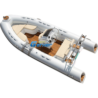 Nouveau Ferry gonflable RIB520E de 520cm | Conception durable en PVC/Hypalon pour les aventures en bord de mer et en lac avec console, terrasse, teck