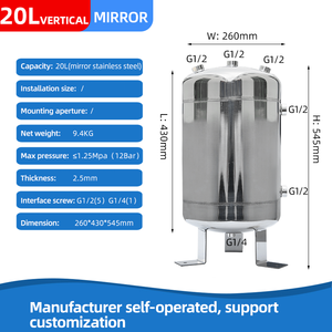 Réservoir d'air vertical en acier inoxydable de 20 L pour compresseur d'air - Product Image 2