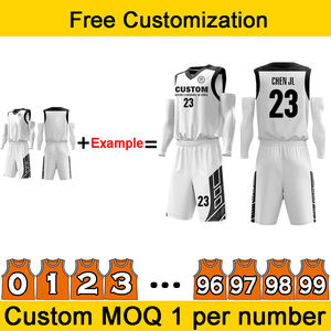Conjunto de Uniforme de Baloncesto de Poliéster de Alta Elasticidad, Transpirable, que Absorbe la Humedad, con Números y Logotipo Personalizados, de Secado Rápido y Duradero - Product Image 3