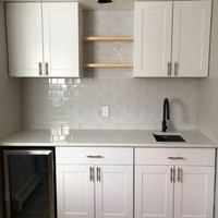Meubles sous-évier modulaires modernes, ignifuges et écologiques pour hôtels, appartements, petites espaces et kitchenettes, finition acrylique, robinet et charnière