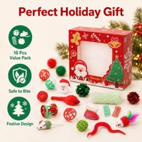 Lot de jouets à tirer pour chats Mito, neufs, intelligents, classiques, adorables, pour le nettoyage des dents, motif de Noël, en plastique et peluche