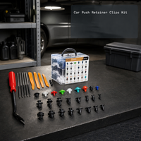 Kit de clips de fixation pour voiture, assortiment de attaches automobiles avec outils de démontage de garnitures et boîte de rangement