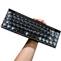 Clavier de jeu mécanique sans fil personnalisé en usine, à changement de couleur, trois modes, hot-swappable, vente chaude