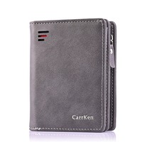Dompet Kartu Kredit Pribadi Anti RFID Mini dengan Kantong Resleting Tipis untuk Pria Logo Kustom