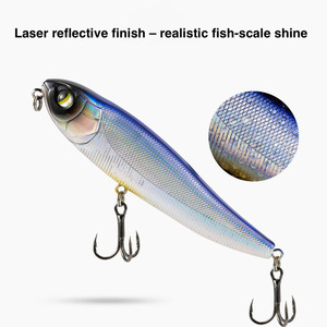 10cm 14g Floating Pencil Lure Walk-the-Dog Topwater Hard Bait Long Casting Fishing Lure with 3D Eyes 3X <strong>Treble</strong> <strong>Hooks</strong> for Bass - Product Image 5
