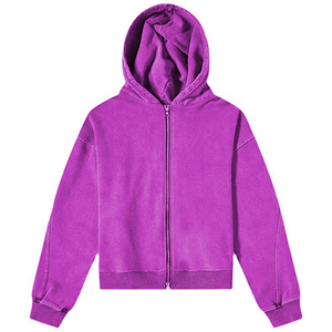 Sudadera con capucha para hombre de alta calidad, 100% algodón Pima orgánico peinado, con logotipo personalizado del fabricante, estilo vintage, con efecto desgastado y lavado Monkey Wash, con cremallera. - Product Image 5