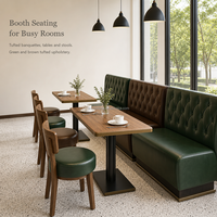 Sièges de banquettes pour restaurant, revêtement en cuir PU capitonné, pieds en bois massif, meubles pour café, hôtel, bistrot et bar