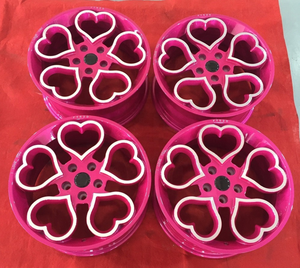 Velg Wheelux Cantik 16 17 18 19 20 21 inci Jant 5 Lubang Sport Warna Pink Cantik Model Hati untuk Mobil Dijual - Product Image 5