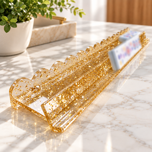 Édition de Noël – Mahjong américain 20 pouces en acrylique, écologique, pliable, durable, avec règle de mesure, impression feuille d'or et tuiles festonnées - Product Image 3