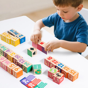30pcs Children Cartoon Wooden Number Letter Building Blocks Set Montessori Early Educational Learning Toy for Kids Boys Girls - Product Image 2