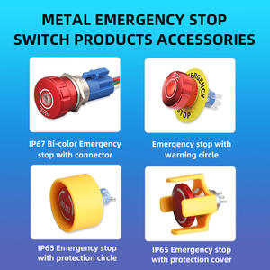 زر دفع ألومنيوم الفطر الأحمر 16 ، 19 ، 22 إيقاف Ip67 ، مفاتيح الطوارئ للإغلاق المقاوم للماء لشحن كومة - Product Image 2