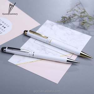 Stylo à bille fantaisie en métal avec logo personnalisé, couleur contrastée 2023, avec stylet pour l'écriture - Product Image 4