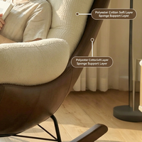Fauteuil à bascule en bois pour la maison, inclinable et convertible en lit, pour le repos et les loisirs, style luxe léger et minimaliste, pour salon, balcon, cour et comme canapé de relaxation