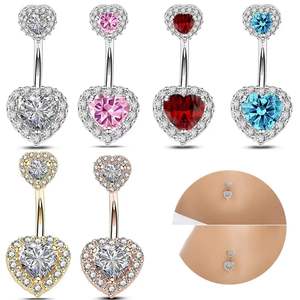 Bijoux de piercing de nombril personnalisés avec barre en acier chirurgical et breloques pendantes personnalisées pour femmes - Product Image 1