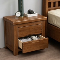 Lit double en bois massif Noyer Doré avec tête de lit cintrée et arquée, style chinois moderne, pour chambre principale