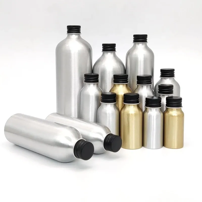 Pabrik Kustom 10Ml 15Ml 20Ml 30Ml 50Ml 65Ml 80Ml 100Ml 120Ml 150Ml Perak Aluminium Parfum Botol Minyak Esensial dengan Tutup Aluminium