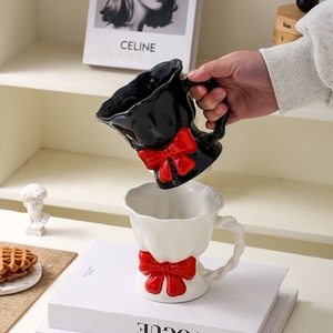 Original High-Color Value Bow Keramik becher Exquisite Haushalts becher Nachmittags tee Kaffee Wasser Bier Ein Teller Anzug Senden Freundin - Product Image 3