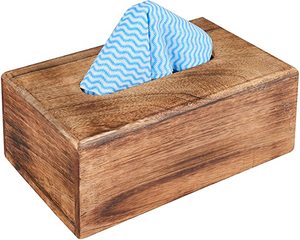 Cubierta de caja de pañuelos de madera, marrón, rectangular, para baño, mesa de comedor, dormitorio - Product Image 1