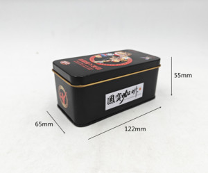 Cấp thực phẩm biểu tượng tùy chỉnh kim loại hình chữ nhật <span class=keywords><strong>tin</strong></span> với bản lề Nắp trà cà phê kẹo bao bì - Product Image 2