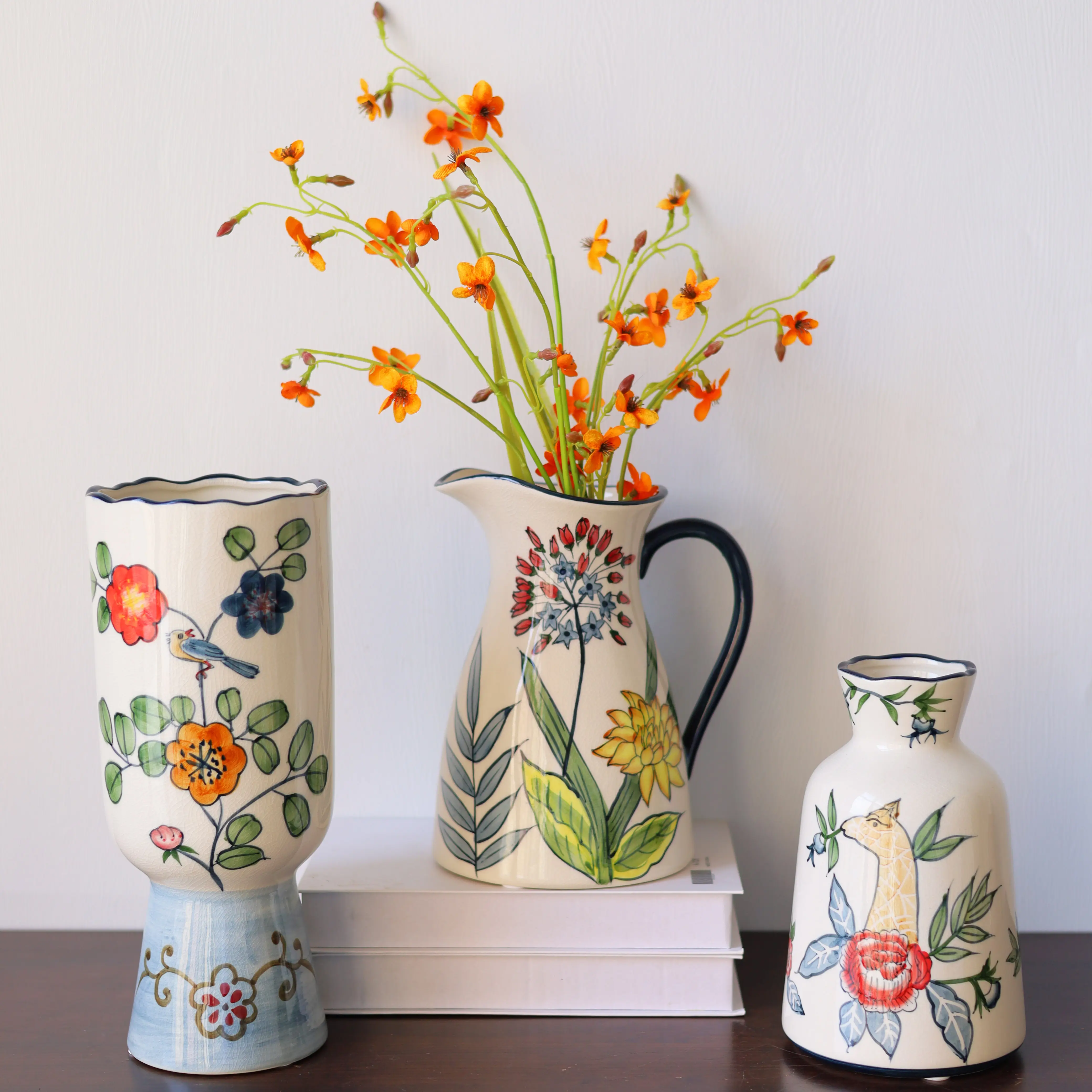 New Design Hand Painting Romantic Vase Wedding Light Luxury Decorative Vase