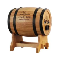 Custom Logo Solid Oak Wooden Wine Barrel for Whiskey, Rum